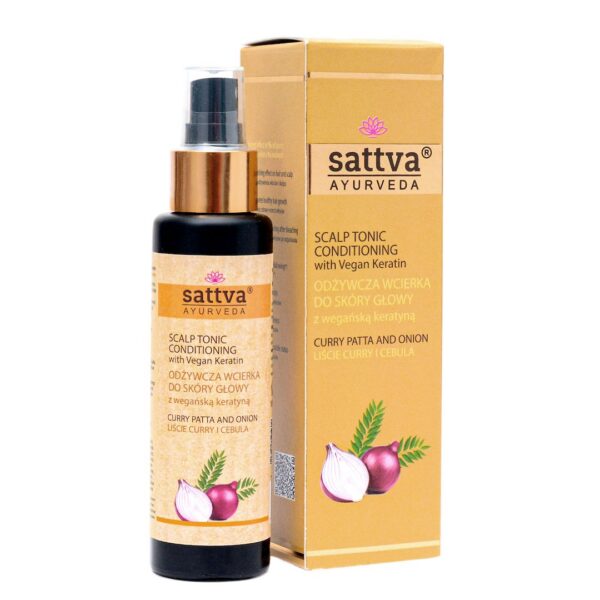 Wcierka do skóry głowy odżywcza liście curry & cebula 100 ml — Sattva