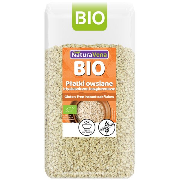 Płatki owsiane błyskawiczne bezglutenowe BIO 300 g — Naturavena