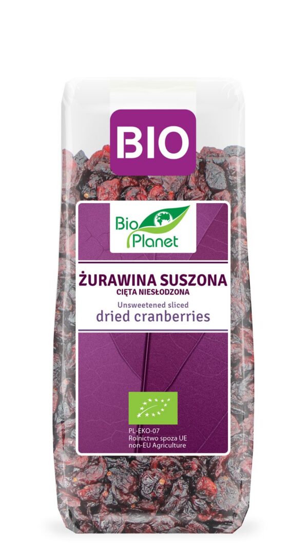 Żurawina suszona cięta niesłodzona BIO 100 g — Bio Planet