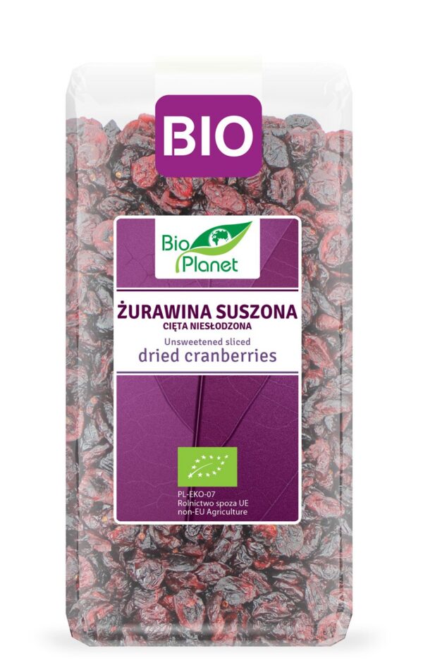 Żurawina suszona cięta niesłodzona BIO 400 g — Bio Planet