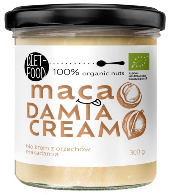 Krem z orzechów macadamia prażonych 100 % BIO 300 g — Diet-food