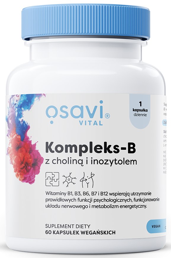 Witamina B + cholina + inozytol bezglutenowa 60 kapsułek — Osavi
