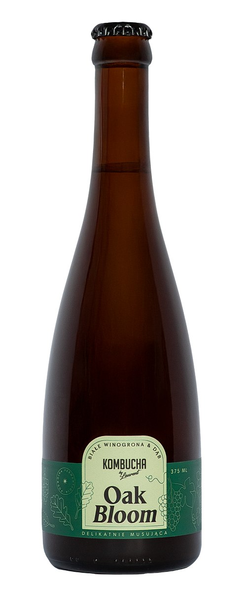 Kombucha oak Bloom na płatkach dębu o smaku białych winogron BIO 375 ml — Kombucha By Laurent