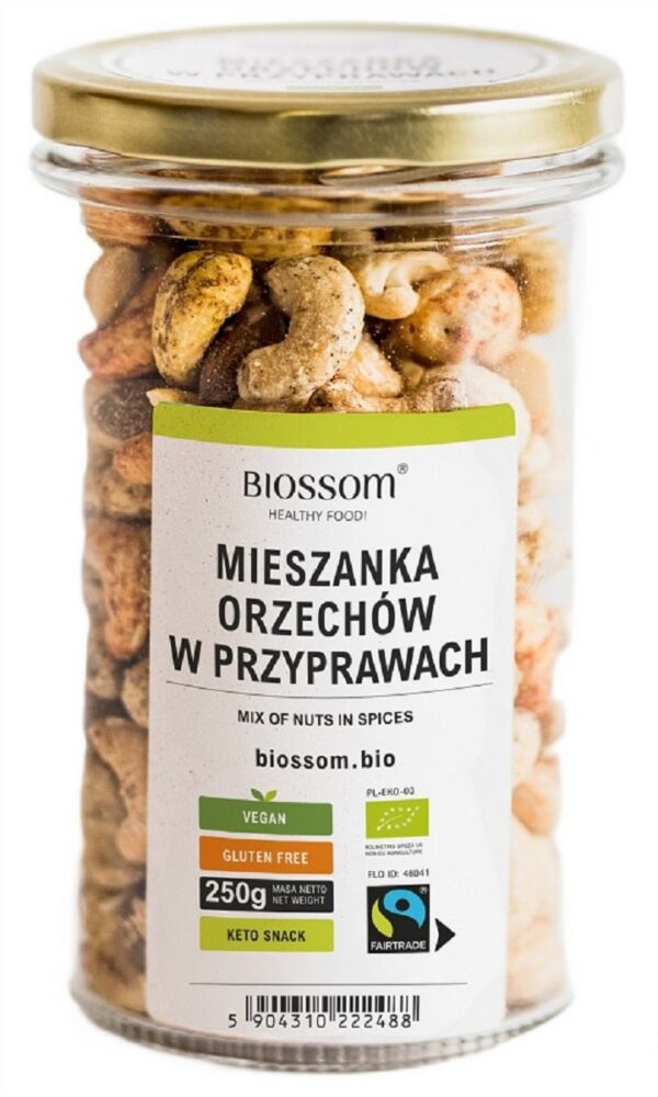 Mix orzechów w przyprawach Fair Trade bezglutenowe BIO 250 g — Biossom