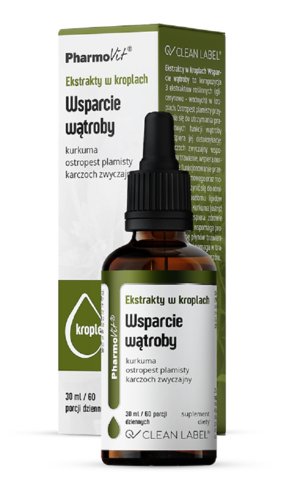 Ekstrakty w kroplach z ostropestu, kurkumy i karczocha 30 ml — Pharmovit