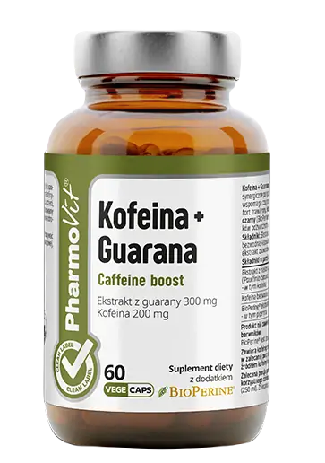 Kofeina + guarana bezglutenowe 60 kapsułek — Pharmovit