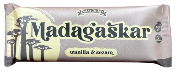 Baton daktylowy wanilia-sezam Madagaskar bezglutenowy 40 g — Zmiany Zmiany
