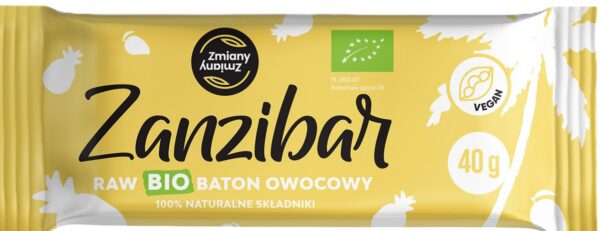 Baton owocowy Zanzibar bezglutenowy BIO 40 g — Zmiany Zmiany