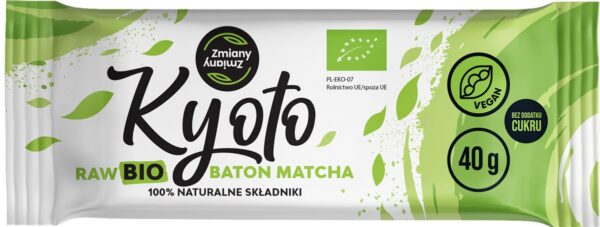 Baton daktylowy z matchą Kyoto bezglutenowy BIO 40 g — Zmiany Zmiany