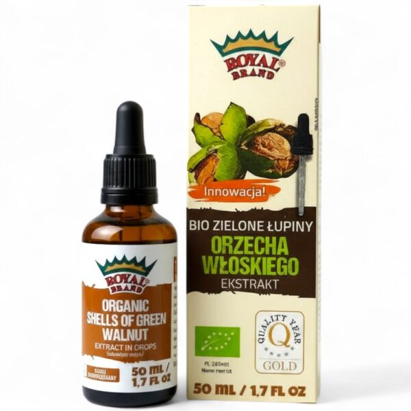 Ekstrakt z zielonych łupin orzechów włoskich w kroplach BIO 50 ml — Royal Brand
