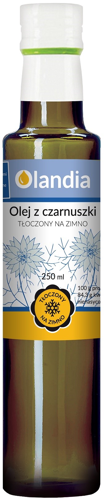 Olej z czarnuszki niefiltrowany tłoczony na zimno 250 ml — Olandia