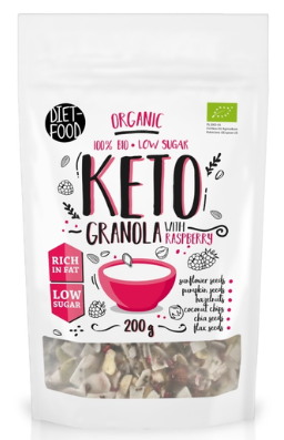 Granola malinowa bez dodatku cukrów keto BIO 200 g — Diet-food