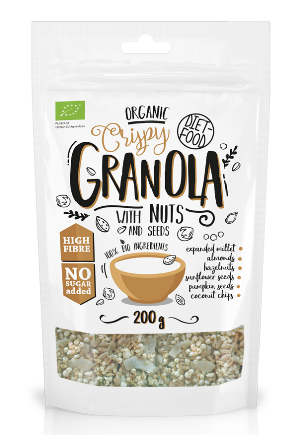 Granola z orzechami laskowymi i migdałami BIO 200 g — Diet-food