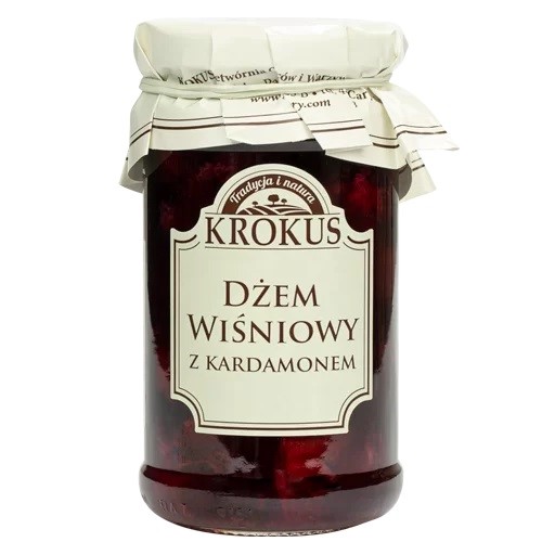 Dżem wiśniowy z kardamonem o obniżonej zawartości cukru bezglutenowy 235 g — Krokus