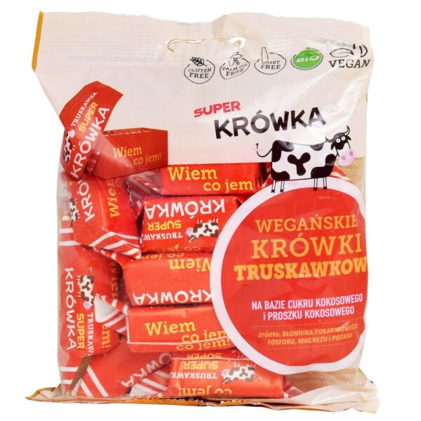 Krówki truskawkowe bezmleczne bezglutenowe BIO 150 g — Me Gusto