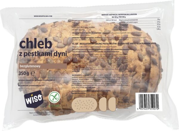 Chleb z pestkami dyni bezglutenowy 350 g — Wiso