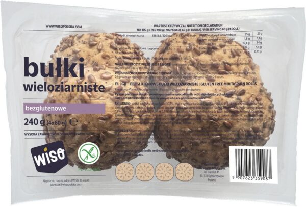 Bułki kajzerki wieloziarniste bezglutenowe (4 szt.) 240 g — Wiso