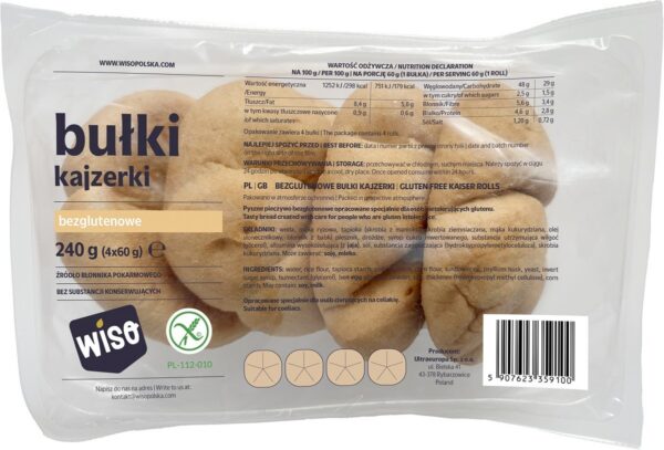 Bułki kajzerki bezglutenowe (4 szt.) 240 g — Wiso