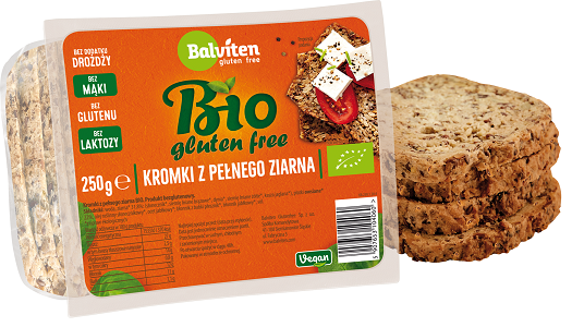 Chleb z pełnego ziarna krojony bezglutenowy BIO 250 g — Balviten