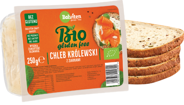 Chleb królewski z ziarnami krojony bezglutenowy BIO 250 g — Balviten