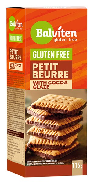 Herbatniki maślane petit beurre z dodatkiem polewy kakaowej bezglutenowe 115 g — Balviten