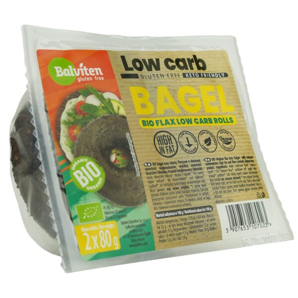 Bajgle lniane keto bezglutenowe BIO (2 szt.) 160 g — Balviten