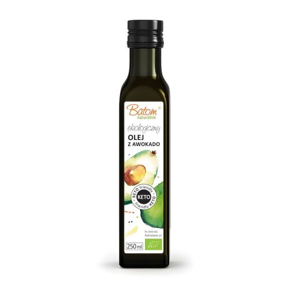 Olej z miąższu awokado tłoczony na zimno keto BIO 250 ml — Batom