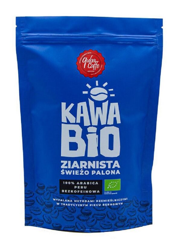 Kawa ziarnista bezkofeinowa arabica 100 % BIO 250 g — Quba Caffe