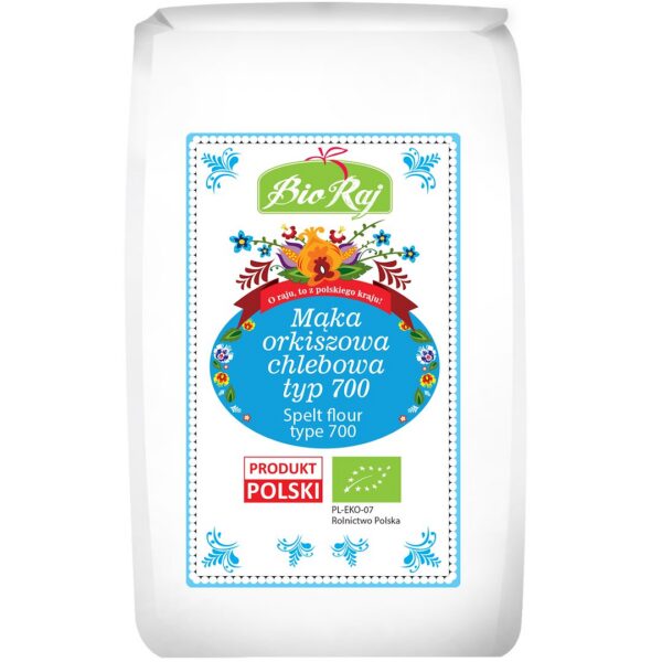 Mąka pszenna orkiszowa chlebowa typ 700 BIO (polska) 500 g — Bio Raj