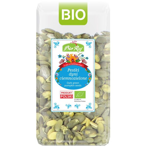 Pestki dyni ciemnozielone BIO (polska) 300 g — Bio Raj