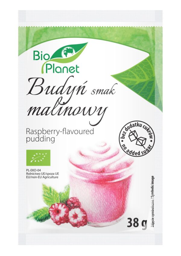 Budyń o smaku malinowym z malinami BIO 38 g — Bio Planet