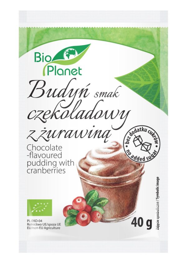 Budyń o smaku czekoladowym z żurawiną BIO 40 g — Bio Planet
