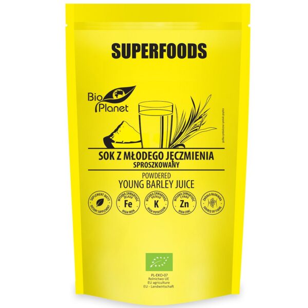 Sok z młodego jęczmienia sproszkowany BIO 150 g — Bio Planet