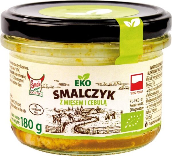Smalec z mięsem i cebulką BIO 180 g — Smak Eko
