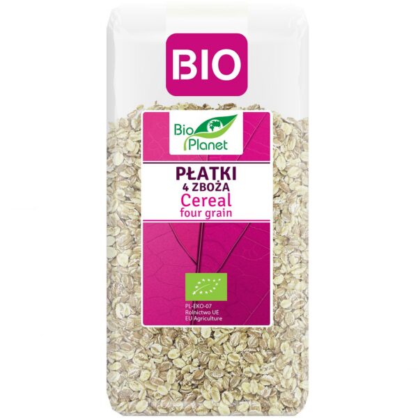 Płatki 4 zboża (orkisz, owies, jęczmień, żyto) BIO 300 g — Bio Planet