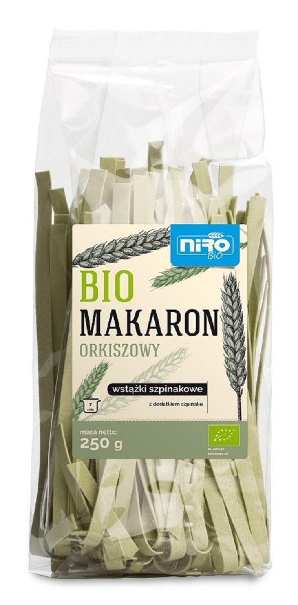 Makaron (orkiszowy szpinakowy) wstążki BIO 250 g — Niro