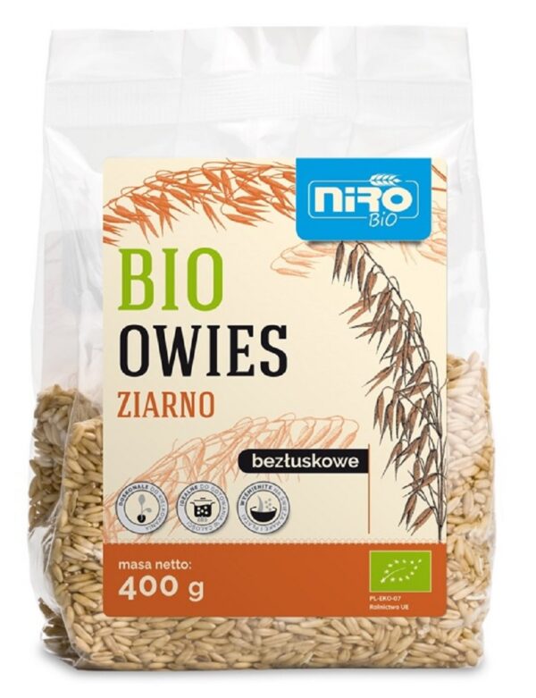 Owies ziarno bezłuskowe BIO 400 g — Niro