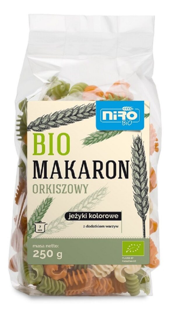 Makaron (orkiszowy kolorowy) jeżyki BIO 250 g — Niro
