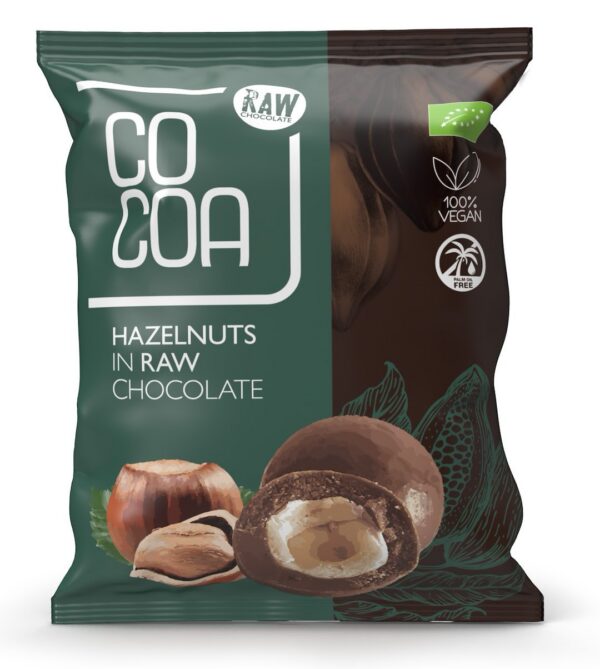 Orzechy laskowe w czekoladzie surowej BIO 70 g — Cocoa