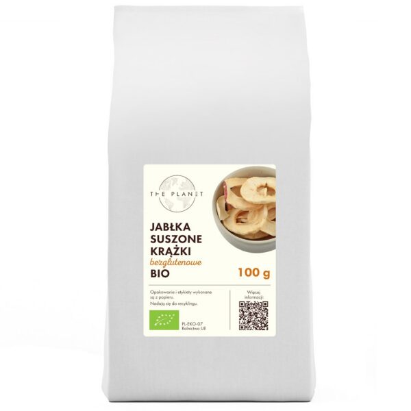 Jabłka suszone krążki bezglutenowe BIO 100 g — The Planet