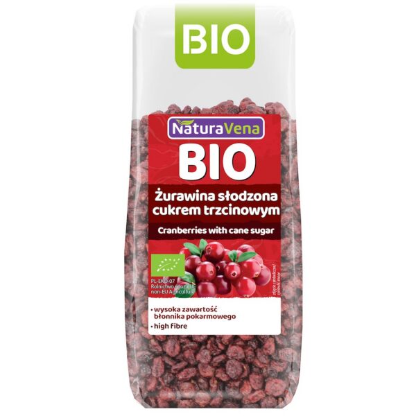 Żurawina z cukrem trzcinowym BIO 100 g — Naturavena