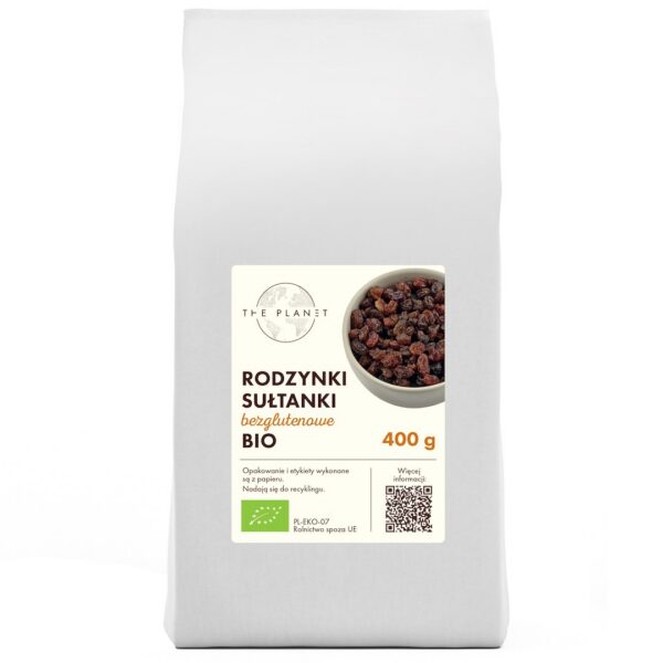 Rodzynki sułtanki bezglutenowe BIO 400 g — The Planet