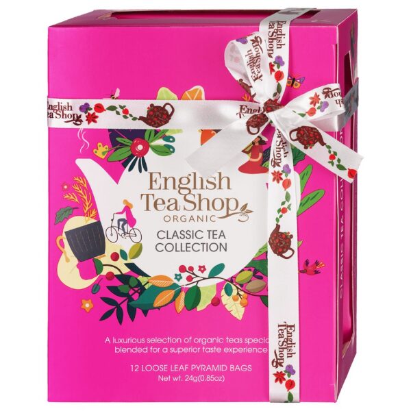 Kolekcja herbat i herbatek klasycznych BIO piramidki (Classic różowe-12 smaków) (12 x 2 g) 24 g — English Tea Shop Organic
