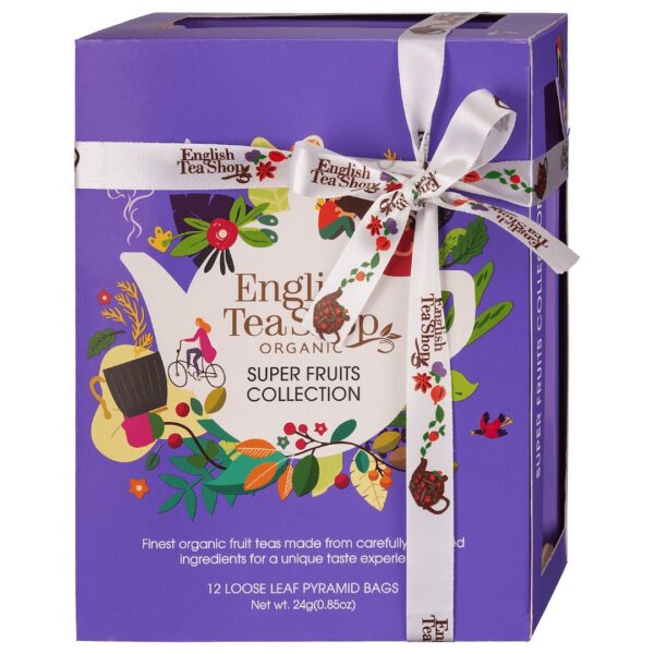 Kolekcja herbatek owocowych BIO piramidki (Super Fruits-6 smaków) (12 x 2 g) 24 g — English Tea Shop Organic