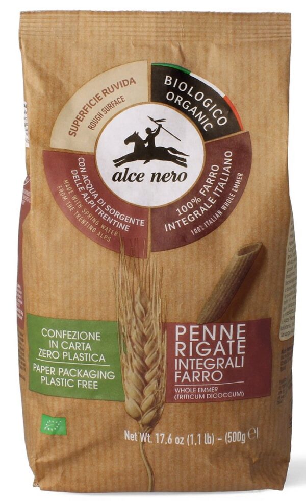Makaron (z płaskurki razowy) penne BIO 500 g — Alce Nero