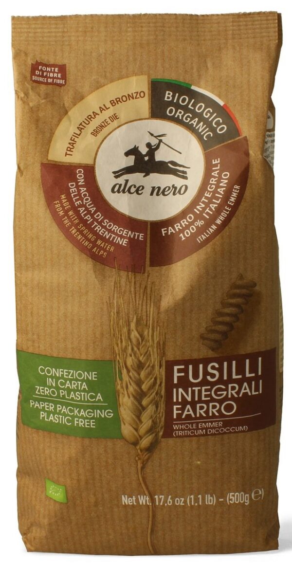 Makaron (z płaskurki razowy) świderki BIO 500 g — Alce Nero