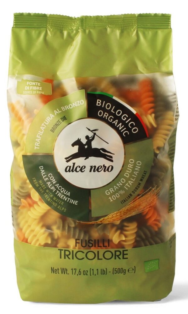 Makaron (semolinowy trójkolorowy) świderki BIO 500 g — Alce Nero