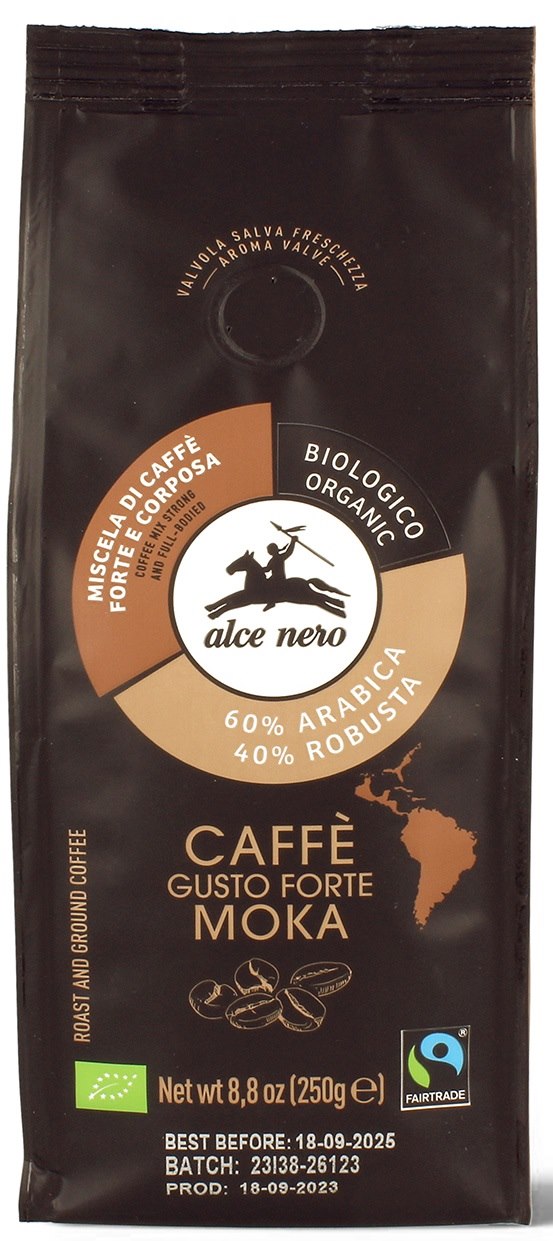 Kawa mielona arabica/robusta Strong Fair Trade BIO 250 g — Alce Nero