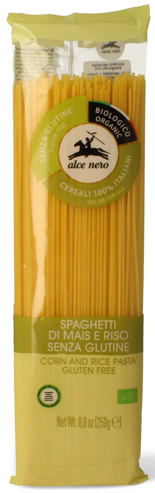 Makaron (kukurydziano-ryżowy) spaghetti bezglutenowy BIO 250 g — Alce Nero