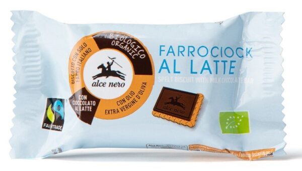 Herbatniki orkiszowe z czekoladą mleczną Fair Trade BIO 28 g — Alce Nero